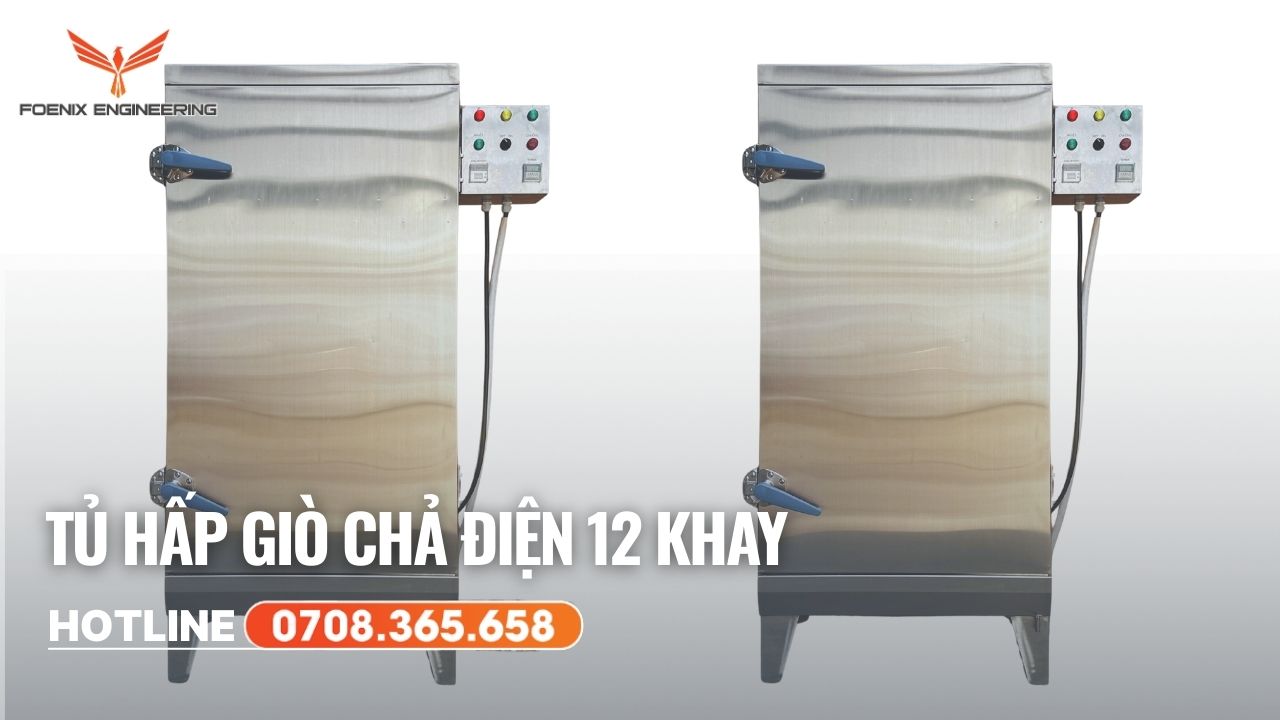 Tủ hấp giò chả 12 khay tiết kiệm điện