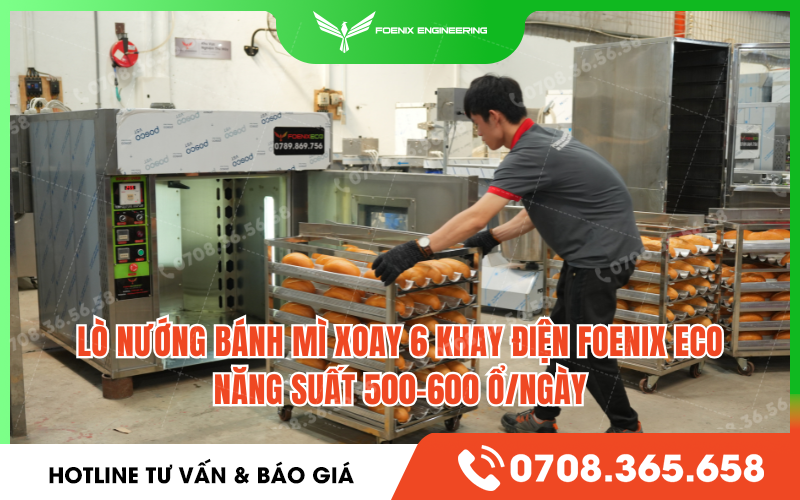 Năng suất nướng của lò xoay điện 6 khay Foenix 