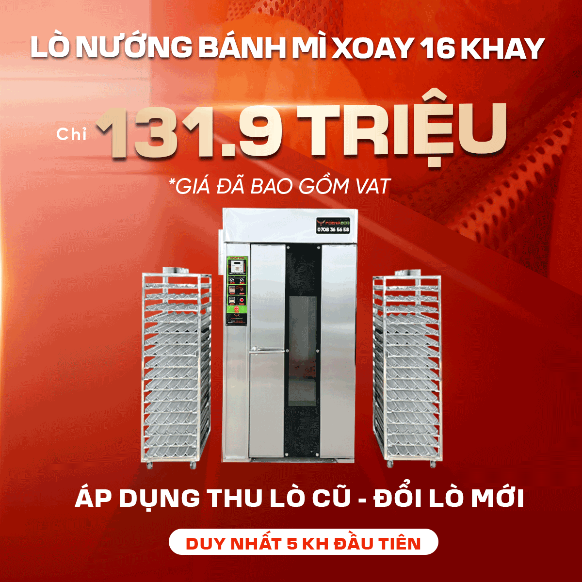 Chương trình khuyến mãi giữ giá lò xoay 16 khay