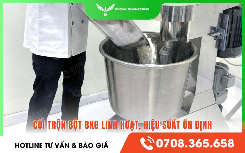 máy trộn bột 8kg dùng điện 1phase