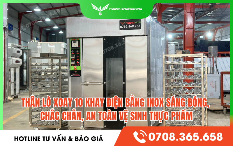 Cấu tạo lò xoay 10 khay điện