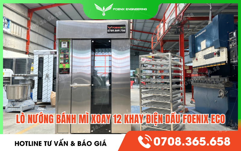 Đặc điểm lò xoay 12 khay điện dầu