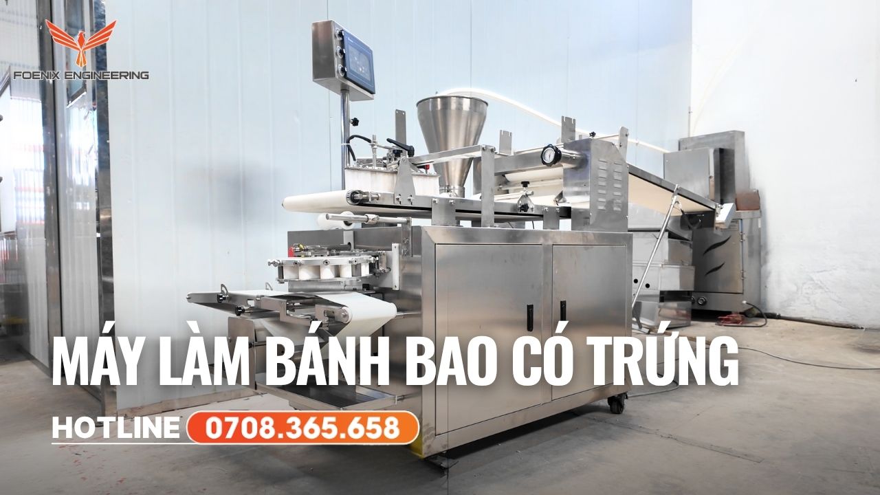 Máy làm bánh bao có trứng làm từ inox 304