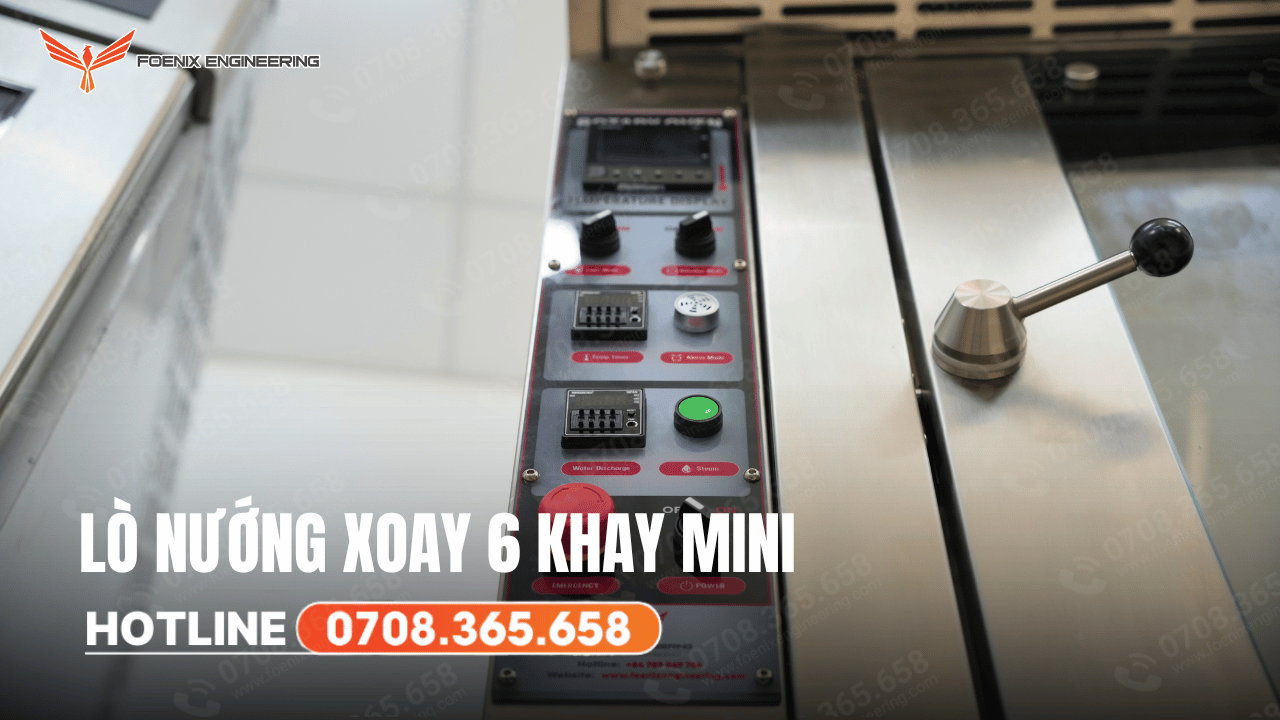 Lò nướng bánh mì mini xoay 6 khay dễ dùng