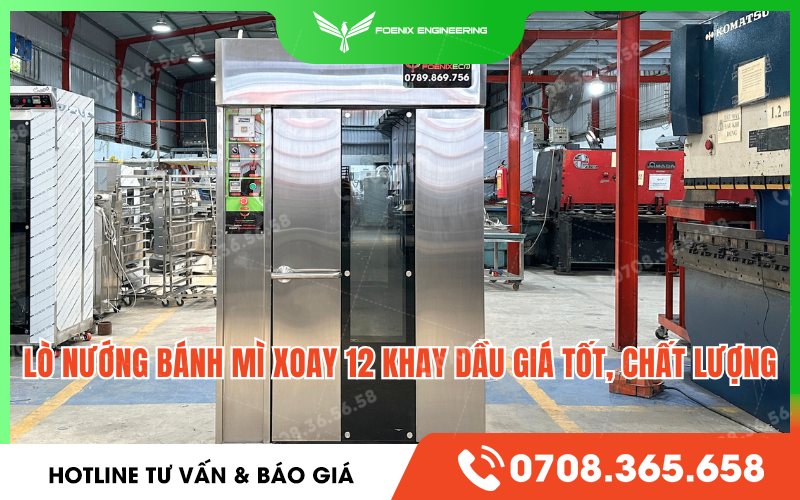 Lò nướng bánh mì 12 khay dùng dầu hiệu quả