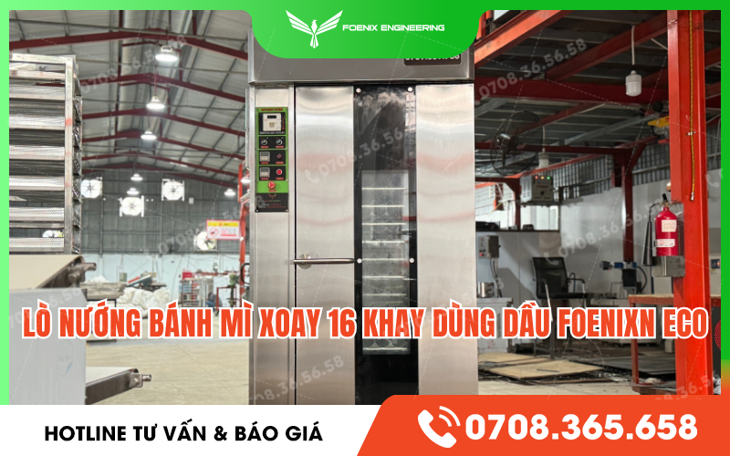 Đặc điểm nổi bật lò nướng bánh mì xoay 16 khay dầu