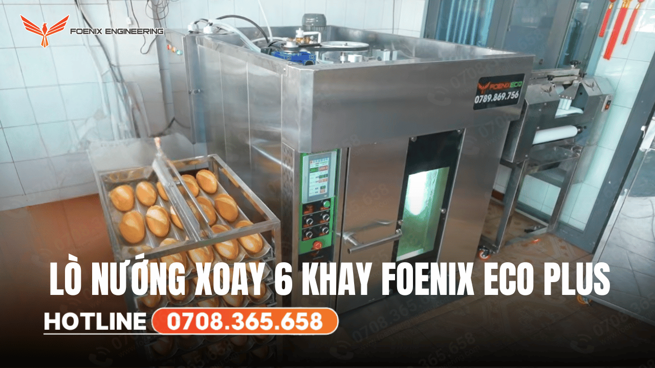 Lò xoay 6 khay màn hình cảm ứng