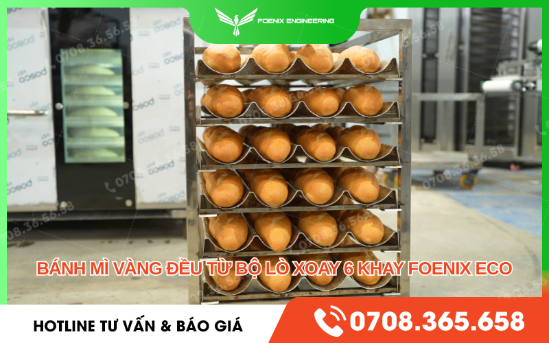 Lợi ích khi sử dụng dây chuyền bánh mì xoay 6 khay Foenix Eco