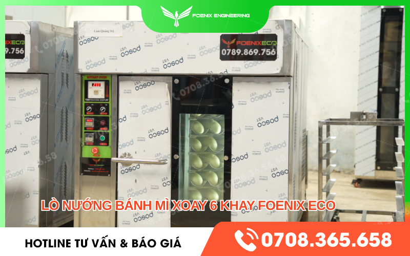 Lò nướng bánh mì xoay 6 khay điện Foenix Eco