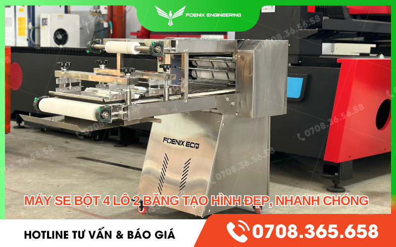 Máy se bột bánh mì 4 lô 2 băng Foenix Eco