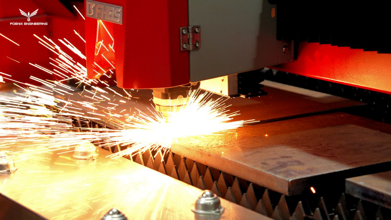 cận cảnh cắt Laser Fiber CNC