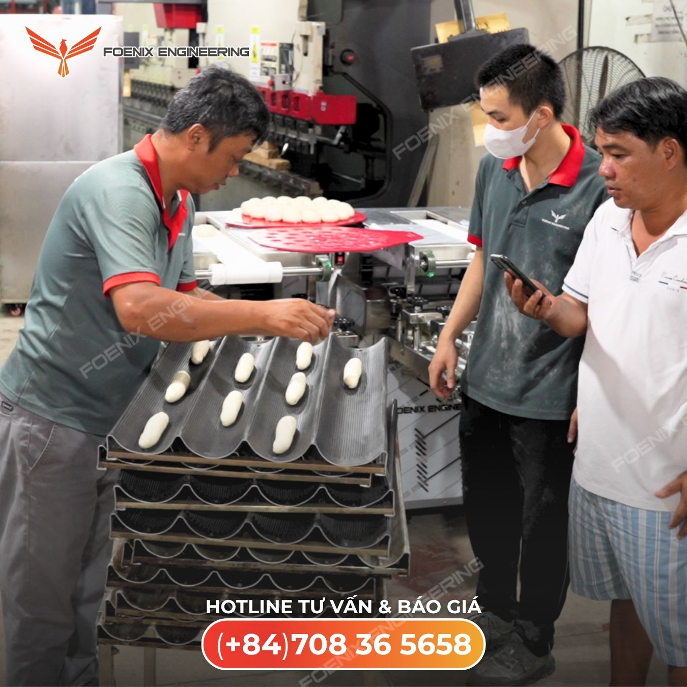 vận hành dây chuyền làm bánh mì