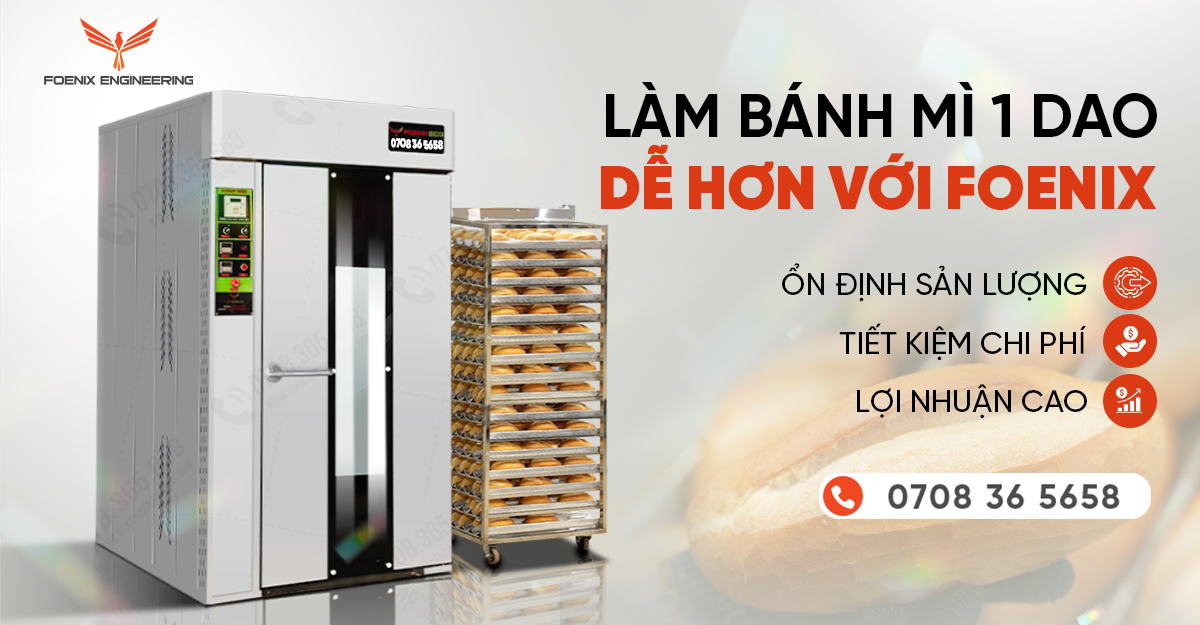 Làm bánh mì 1 dao quá dễ với dây chuyền sản xuất Foenix