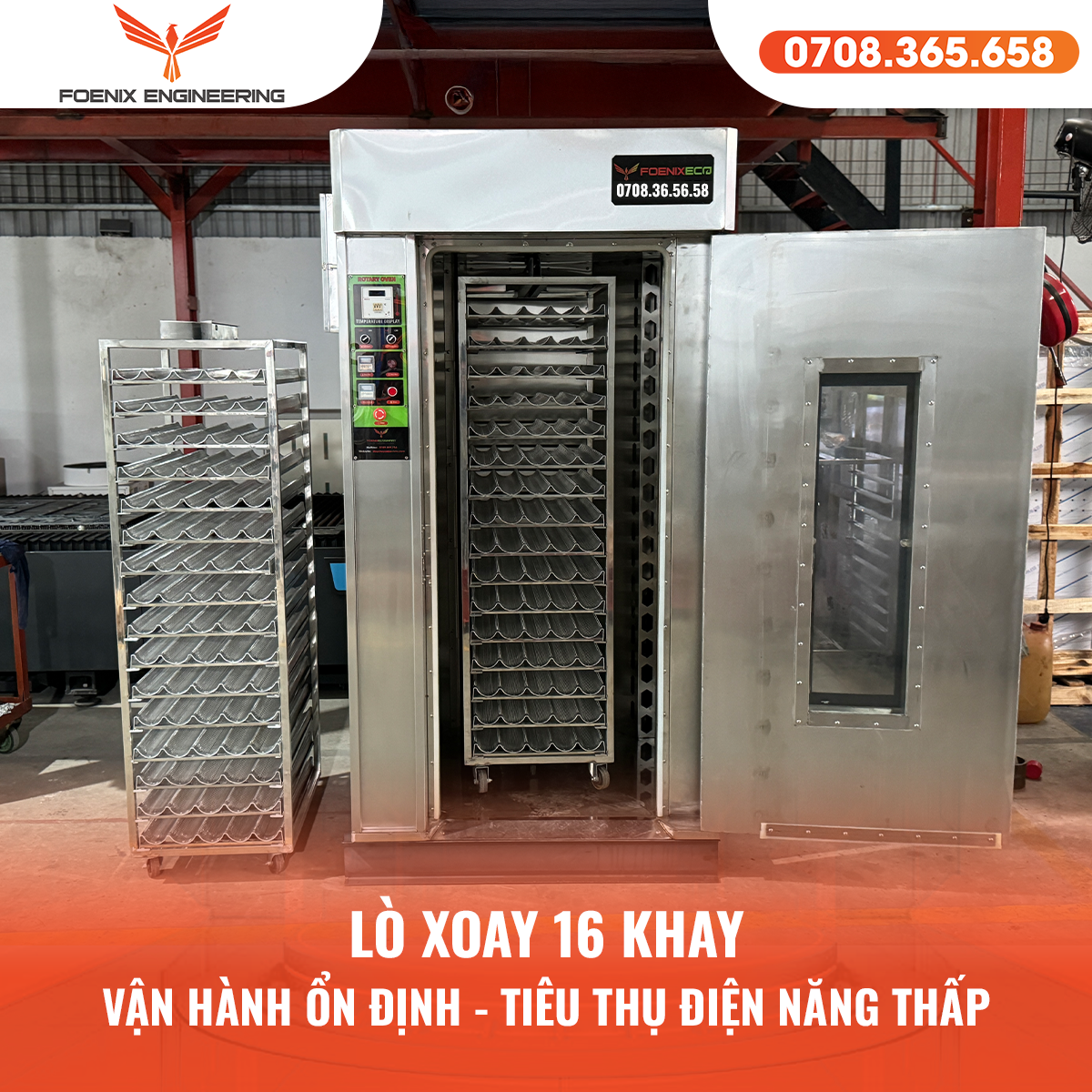 Lò nướng bánh mì 16 khay điện
