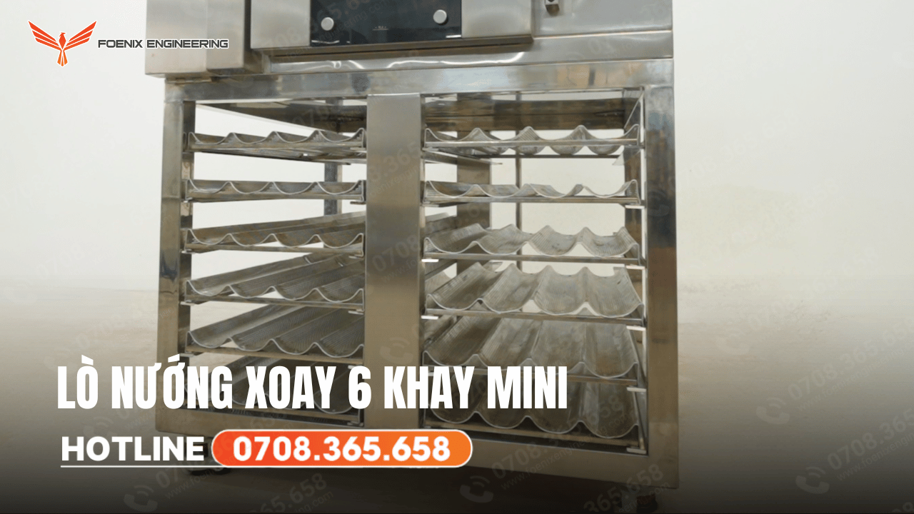 Ưu điểm nổi bật lò nướng bánh mì mini xoay 6 khay