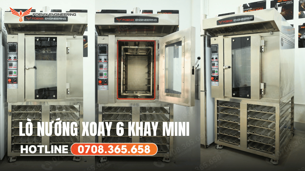 Thông số kỹ thuật lò nướng bánh mì mini xoay 6 khay