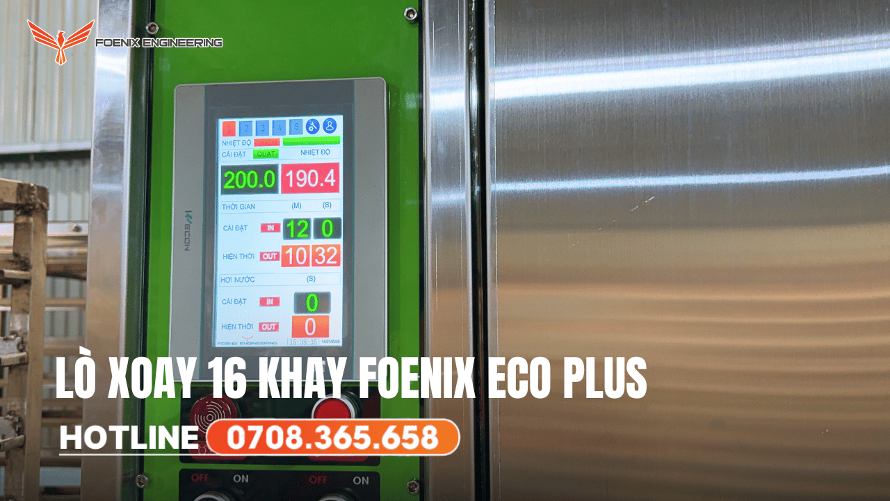 Lò xoay 16 khay trang bị màn hình cảm ứng