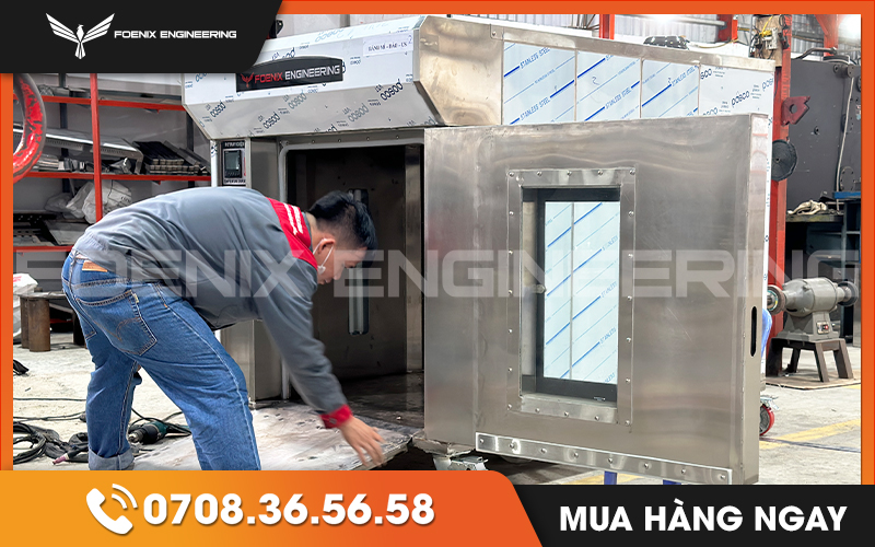 Lò nướng bánh mì xoay 6 khay điện được gia công vô cùng tỉ mỉ