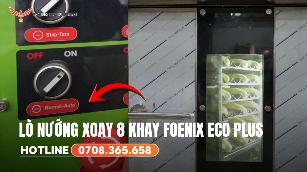 Lò nướng bánh mì xoay 8 khay hiện đại