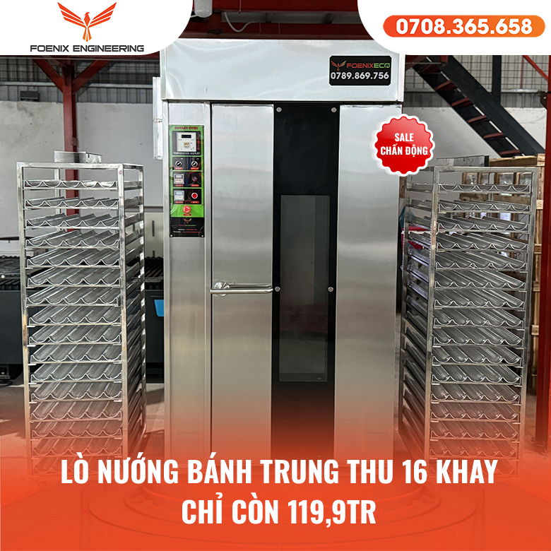 Lò xoay 16 khay nướng bánh trung thu giá rẻ