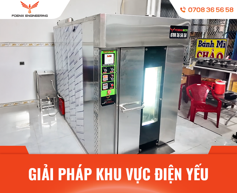 Lo nướng xoay phù hợp khu vực không điện 3 pha