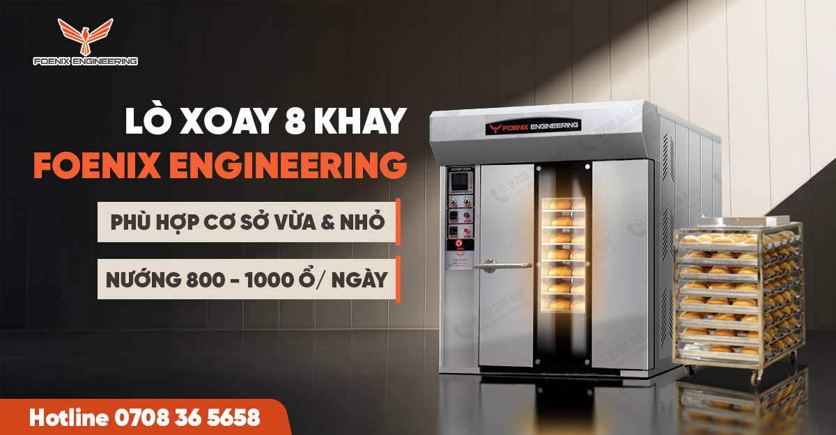 Lò xoay 8 khay điện Foenix Engineering