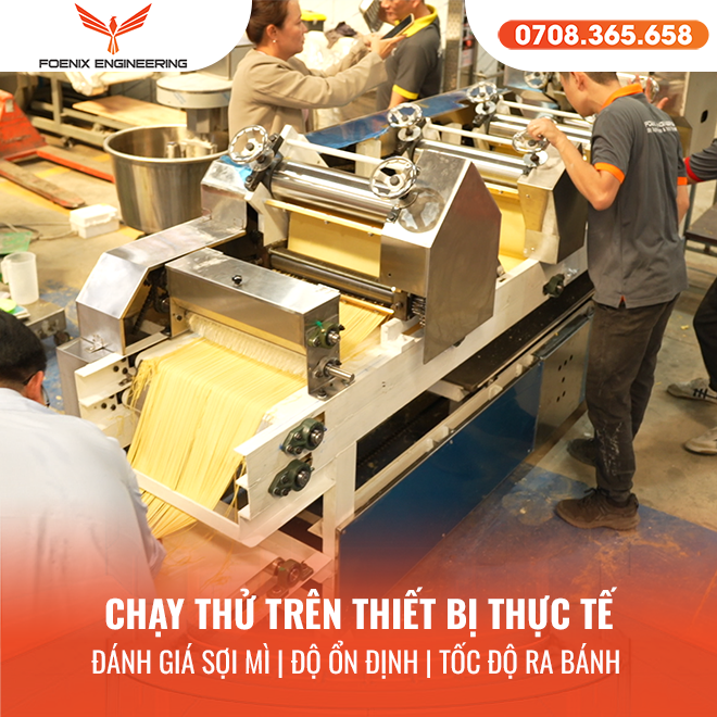 Chương trình thử máy làm mì tươi có mục đích gì?