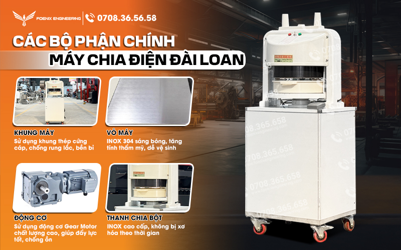 Máy chia bột bánh mì Đài Loan giúp tăng năng suất hiệu quả