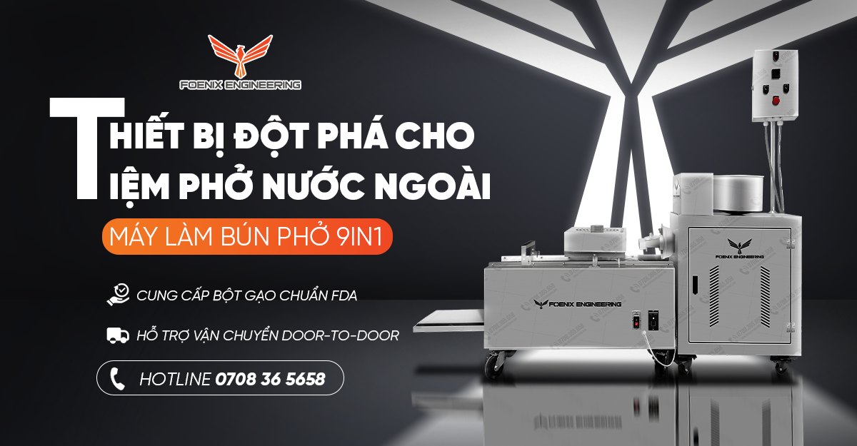 Máy làm bánh phở mini tiệm phở nước ngoài
