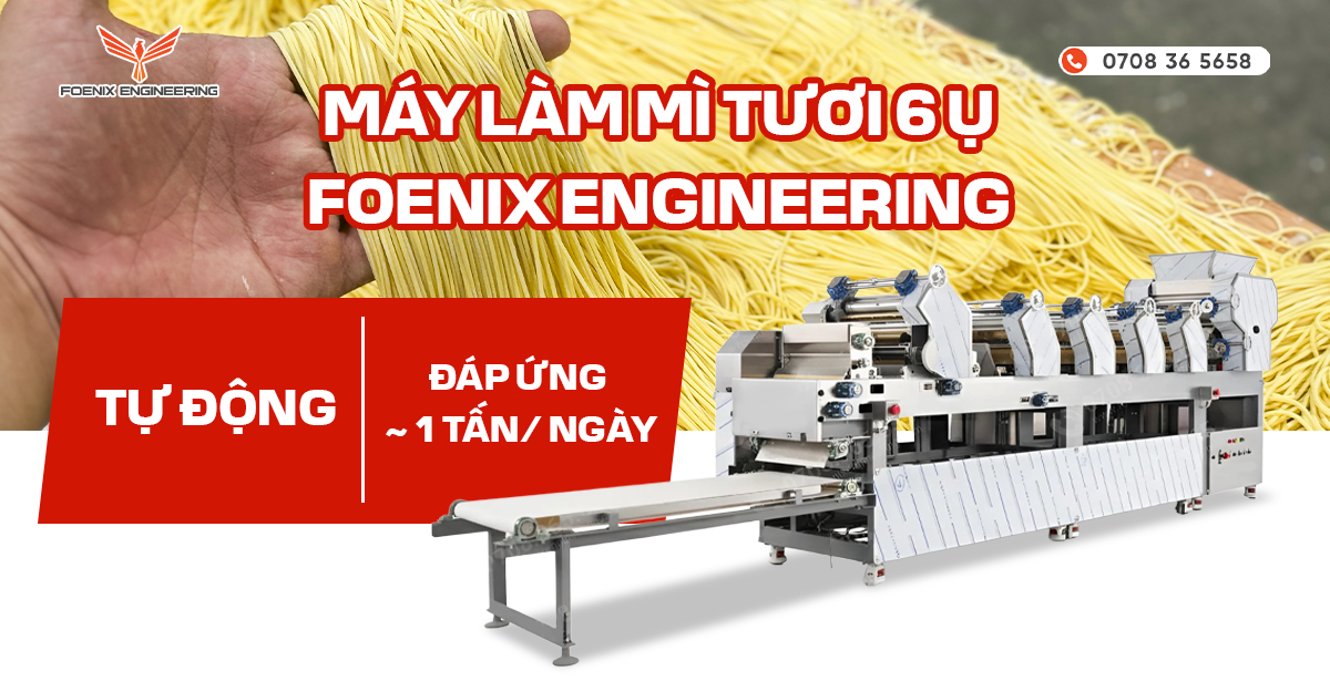 Máy làm mì công nghiệp đáp ứng năng suất lên đến 1 tấn/ ngày