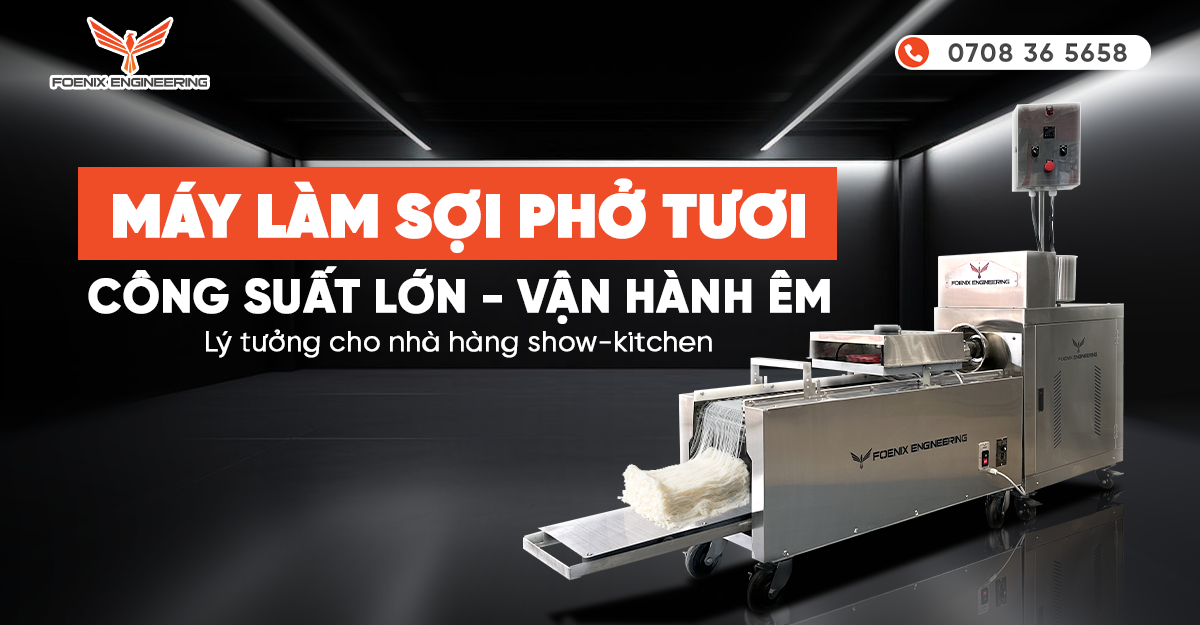 Máy làm sợi phở tươi công suất lớn, vận hành êm