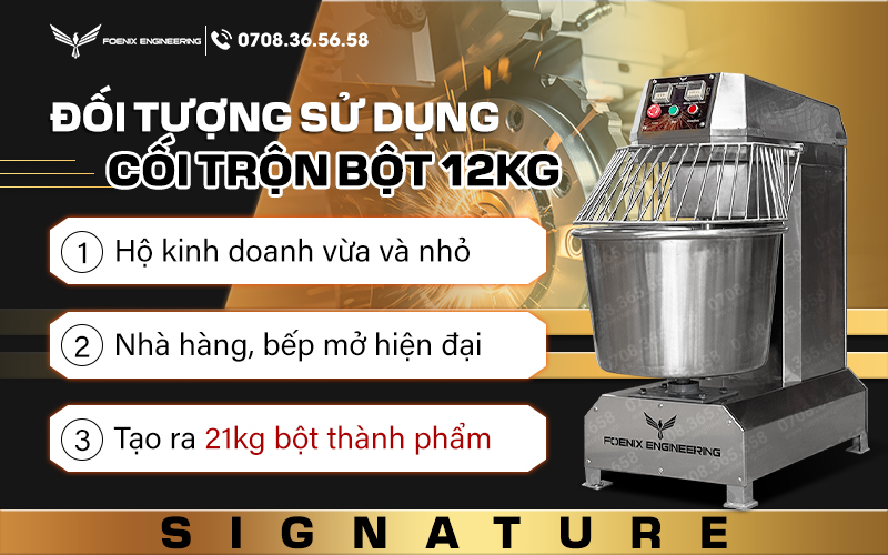 Máy trộn bột 12kg phù hợp cho các hộ kinh doanh vừa và nhỏ