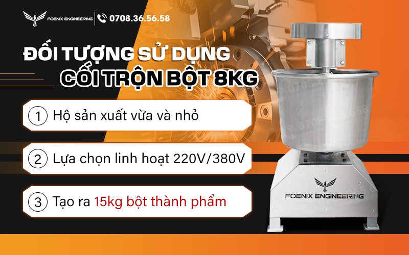 Đối tượng sử dụng máy đánh bột công nghiệp 8kg Foenix Engineering