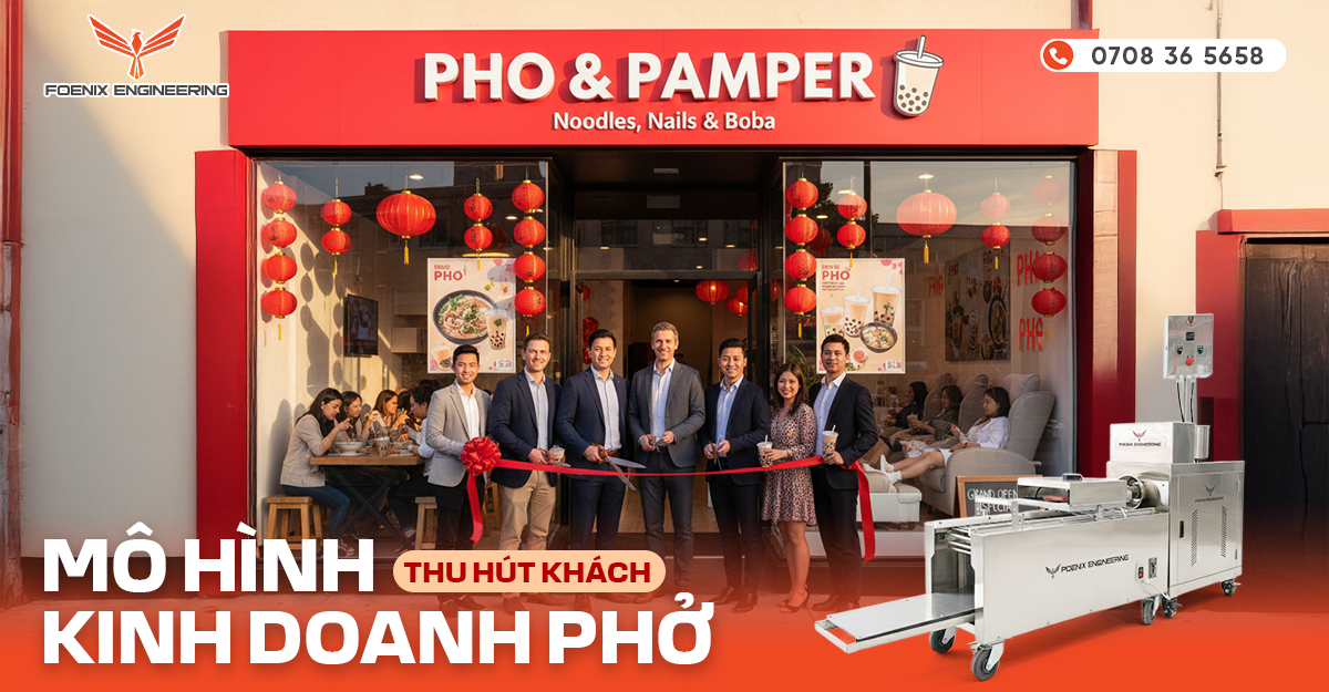 Mở quán phở ở Mỹ kết hợp mô hình nail và boba tea