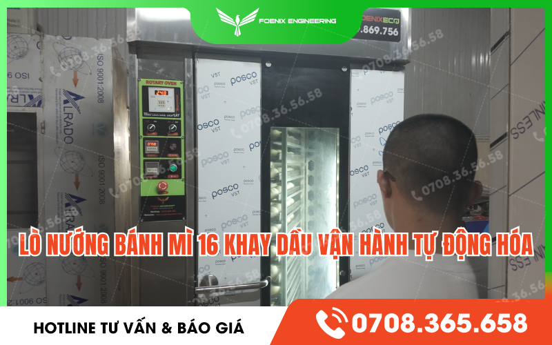 Vận hành lò nướng bánh mì 16 khay