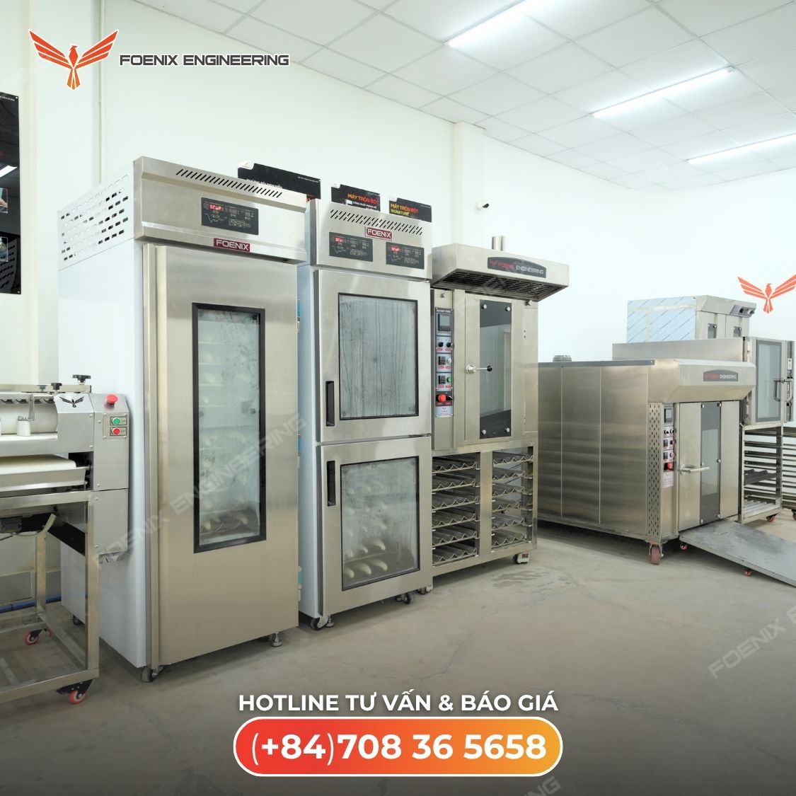 tủ ủ lập trình showroom máy làm bánh mì việt nam