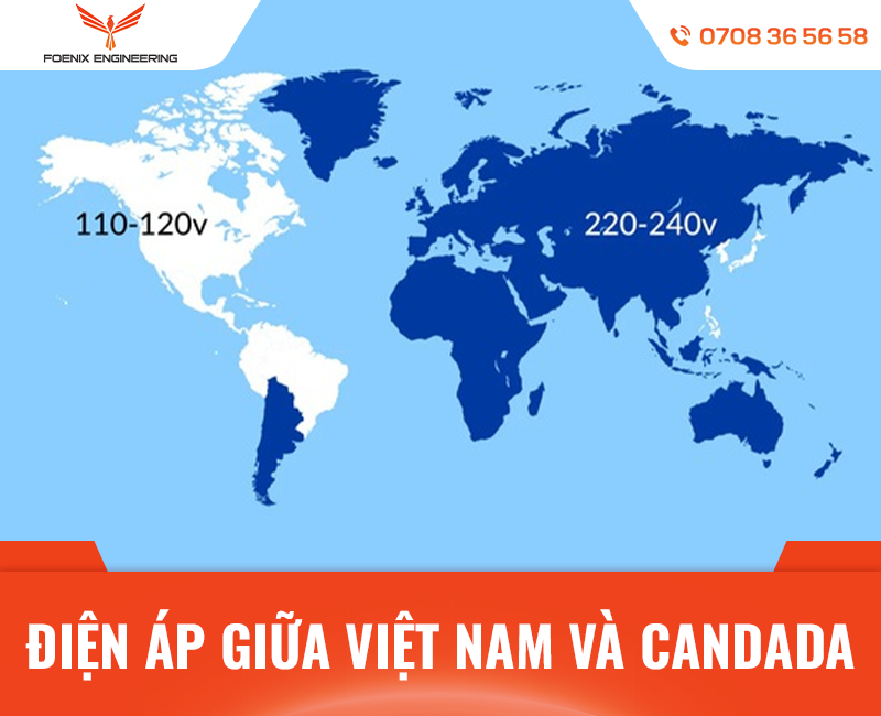 So sánh điện áp giữa Việt Nam và Canada