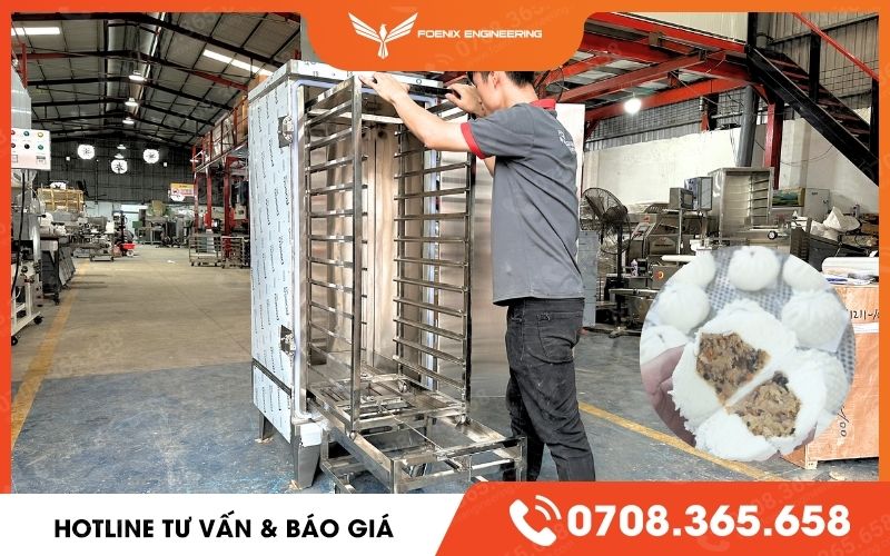 thiết kế tủ hấp bánh bao mới