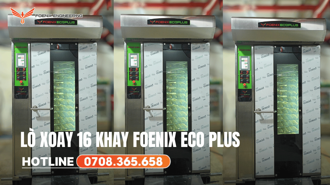 Thông số kỹ thuật lò nướng bánh mì xoay 16 khay Foenix Eco Plus