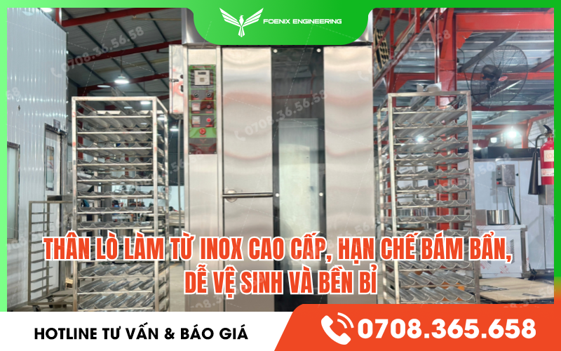 Lò nướng xoay 16 khay điện dầu tiết kiệm diện tích