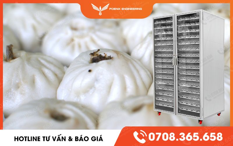 tủ ủ bột bánh bao không điện 32 khay