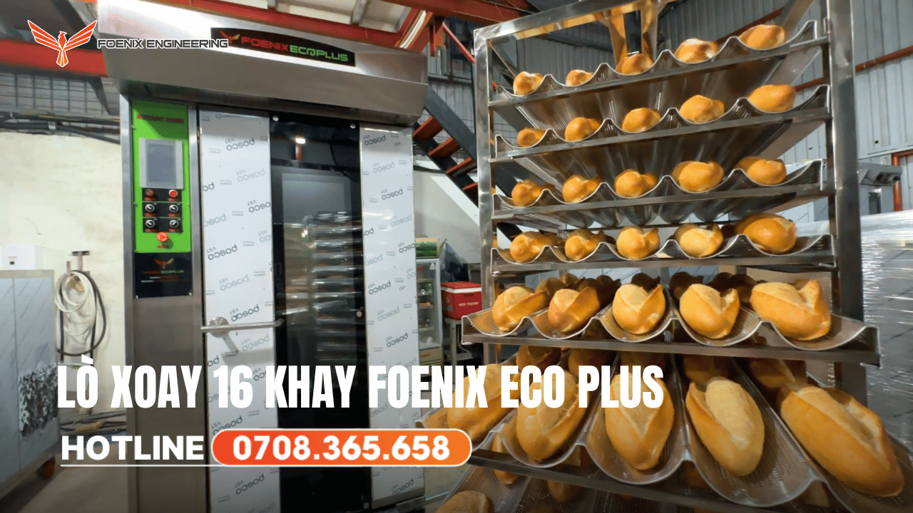 Địa chỉ cung cấp lò nướng bánh mì xoay 16 khay Foenix Eco Plus