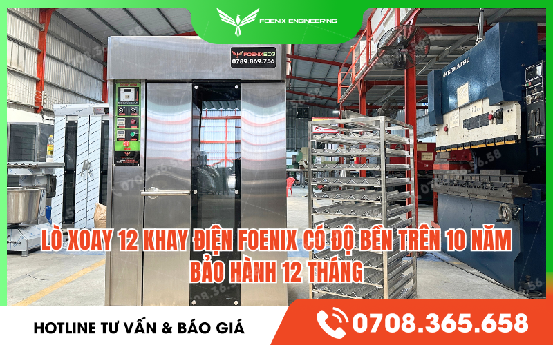 Thông số kỹ thuật lò nướng bánh mì 12 khay điện
