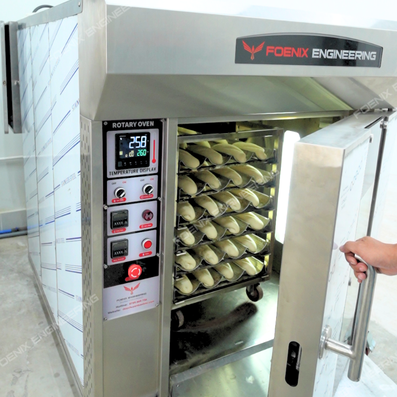 vận hành lò nướng xoay công nghiệp